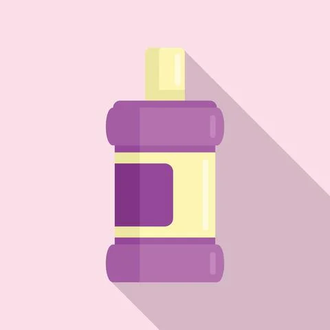 Mint mouthwash icon flat vector. Dental wash Stock Illustration