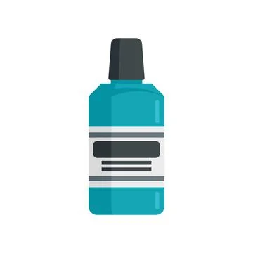 Mint mouthwash icon flat vector. Dental product Stock Illustration