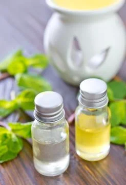 Mint oil Stock Photos