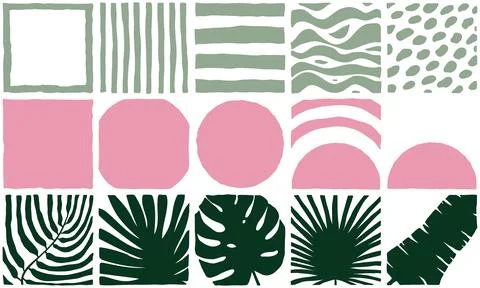Mint, pink seamless tiled pattern. Exotic plant Stock Illustration