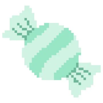 Mint Pixel Candy Sweet Vector Cute 8 Bit Retro Candy Illustration Illustrazione stock