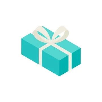 Mint Present Box Isometric Object Stock Illustration