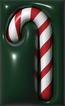 Mint red white candy on green background, 3D rendering illustration Stock Illustration