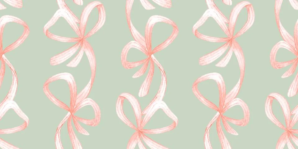 Mint ribbon a bow pattern イラスト素材