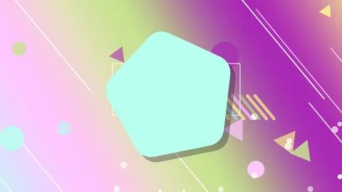 A mint rounded square is centered in a colorful gradient field with neon li.. イラスト素材