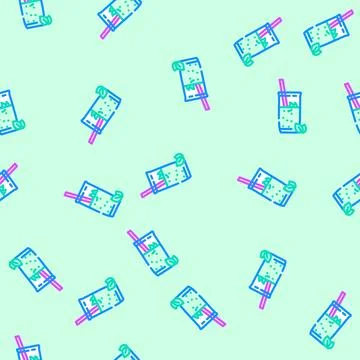 Mint smoothie drink vector seamless pattern イラスト素材