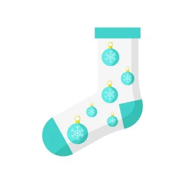 Mint Snowflake Christmas Sock Illustrazione stock