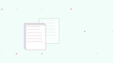 Mint Stack Papers Digital Convert Automate Flat Design Loop Stock Footage 342606238