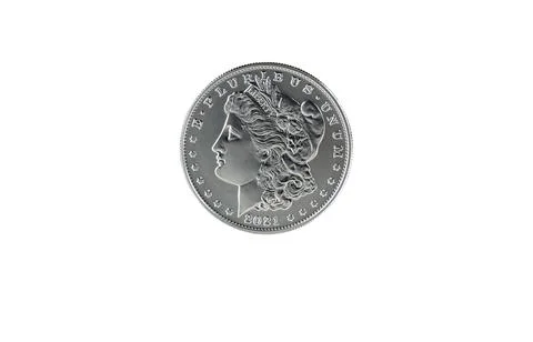 Mint state Morgan silver dollar isolated on white Stock Photos