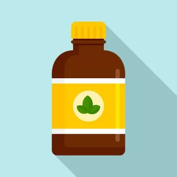 Mint syrup icon, flat style Illustrazione stock