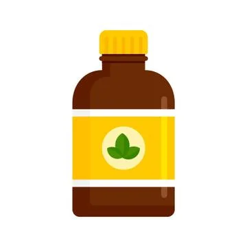 Mint syrup icon, flat style Illustrazione stock