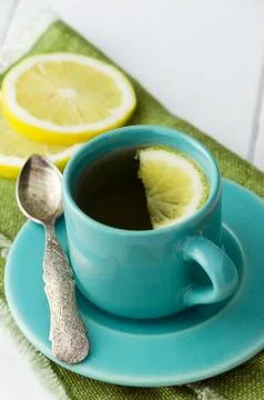 Mint tea in blue cup Stock Photos