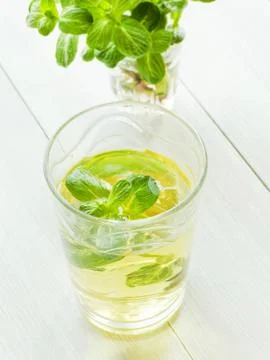 Mint tea in glass Foto stock