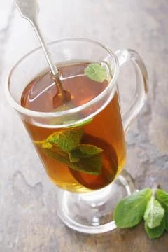 Mint tea infusion Stock Photos