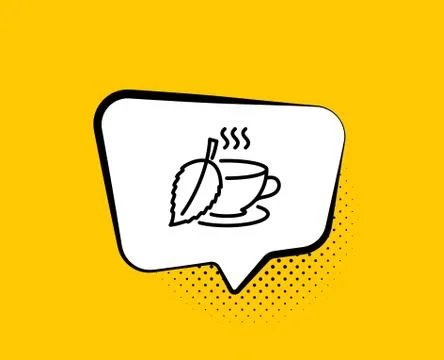Mint Tea line icon. Fresh herbal beverage sign. Vector Stock Illustration