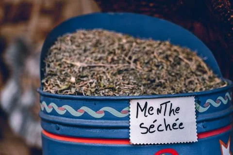 Mint tea seeds: Tiny vessels of tradition, harboring the essence of warmth .. Stock Photos