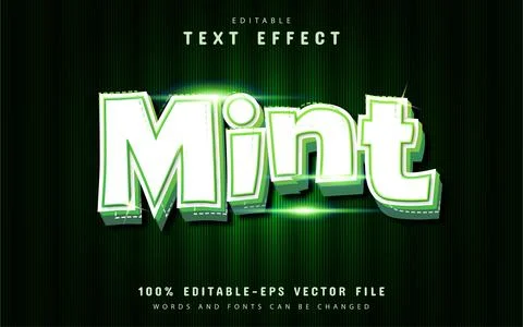 Mint text 3d effect design Illustrazione stock