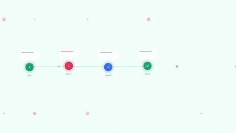 Mint Timeline Task Progress Complete Check Flat Design Loop Stock Footage 342606295