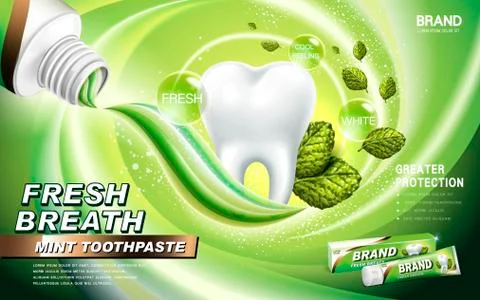 Mint toothpaste ad Stock Illustration