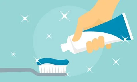 Mint toothpaste banner, flat style Stock Illustration