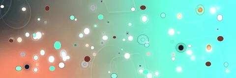 Mint turquoise and coral website banner with floating particles in seamless loop Stock Footage 340274599