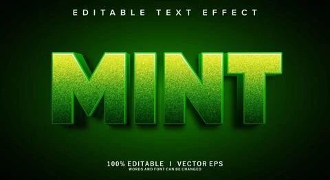 Mint vector text effect with modern style design Illustrazione stock