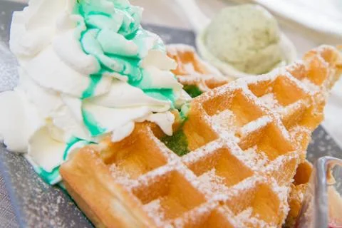 Mint waffles Stock Photos
