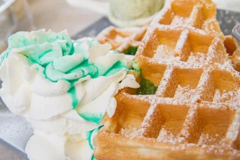Mint waffles Fotos de archivo