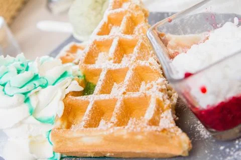 Mint waffles Stock Photos