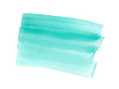 Mint watercolour brush on a white background Stock Illustration