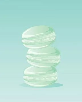 Minty macaroons Stock Illustration