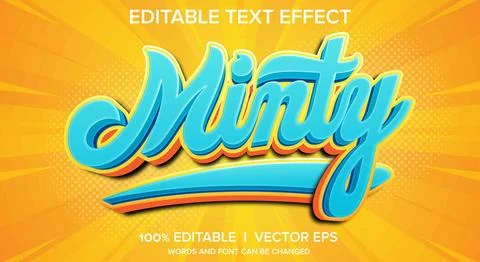 Minty vector text effect with modern style design Illustration