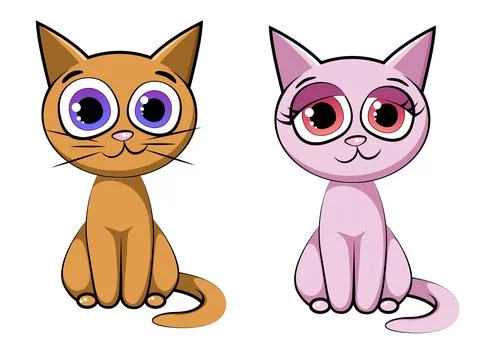 Minu Cartoon Kitty Characters Stock Illustration