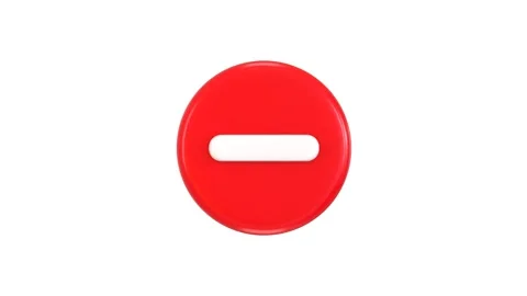 Minus button icon animation 3d render Stock Footage 312214058
