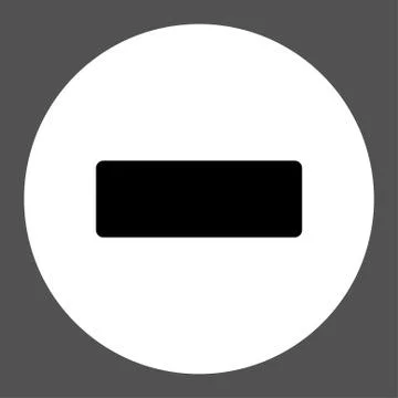 Minus flat black and white colors round button Stock Illustration