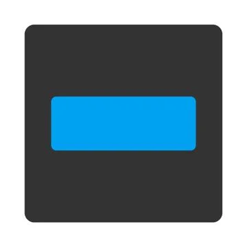 Minus flat blue and gray colors rounded button Stock Illustration
