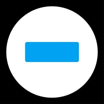 Minus flat blue and white colors round button Illustrazione stock