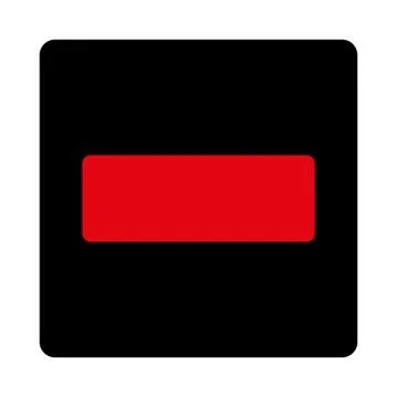 Minus flat intensive red and black colors rounded button Stock Illustration