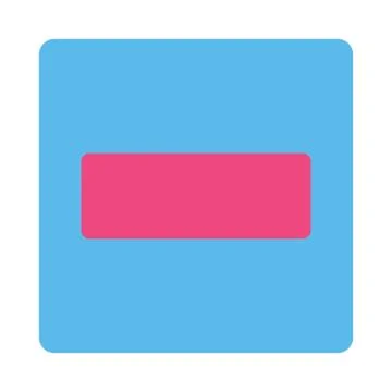 Minus flat pink and blue colors rounded button Stock Illustration
