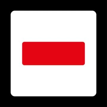 Minus flat red and white colors rounded button Stock Illustration