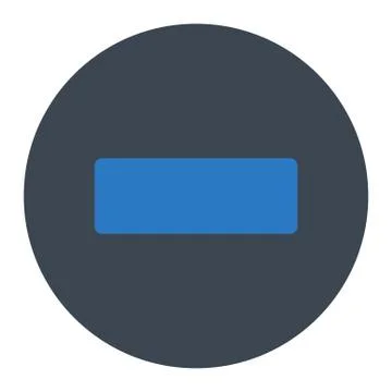 Minus flat smooth blue colors round button 스톡 일러스트