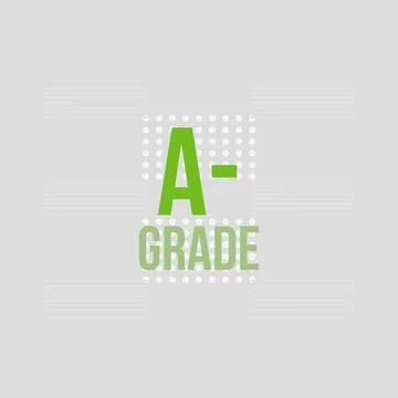 A Minus grade typography on white background.  Result grade point Stock Illustration