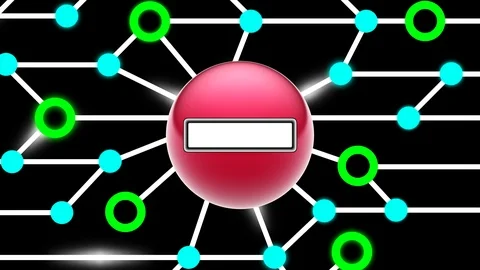 Minus icon on circuit board. Looping footage. Illustration. Stock Footage 123505535