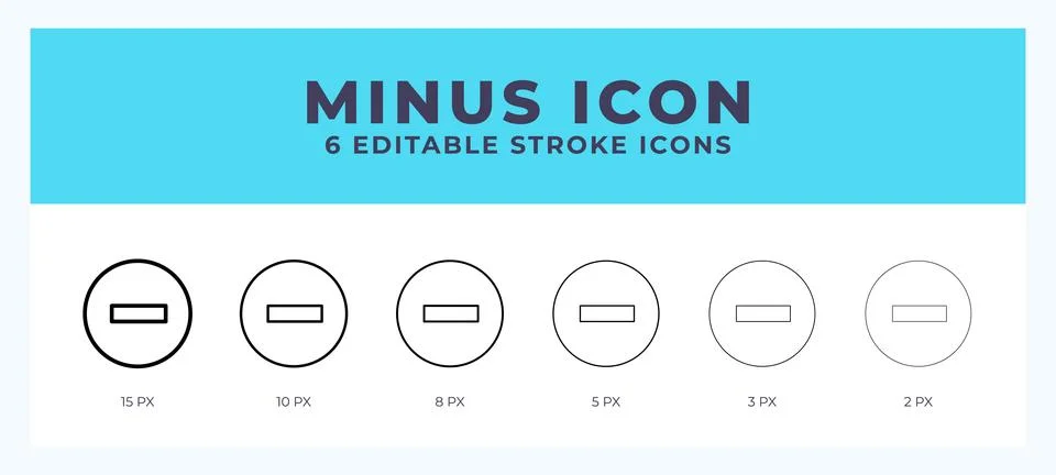 Minus icon vector for web. And mobile app. Editable stroke outline icon. Stock Illustration