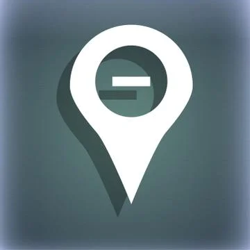 Minus Map pointer, GPS location icon symbol on the blue-green abstract backgroun イラスト素材