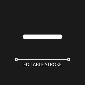 Minus pixel perfect white linear ui icon for dark theme 스톡 일러스트