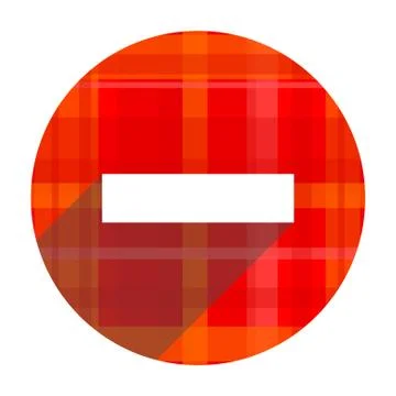 Minus red flat icon isolated. Illustrazione stock