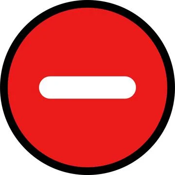 Minus remove icon set. Stop sign. Horizontal line, dash inside circle outline Stock Illustration