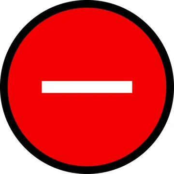 Minus remove icon set. Stop sign. Horizontal line, dash inside circle outline Stock Illustration