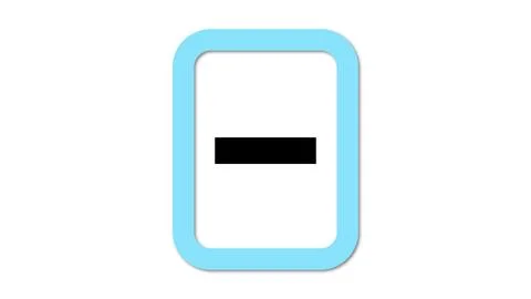 Minus sign in blue rounded rectangle 스톡 일러스트